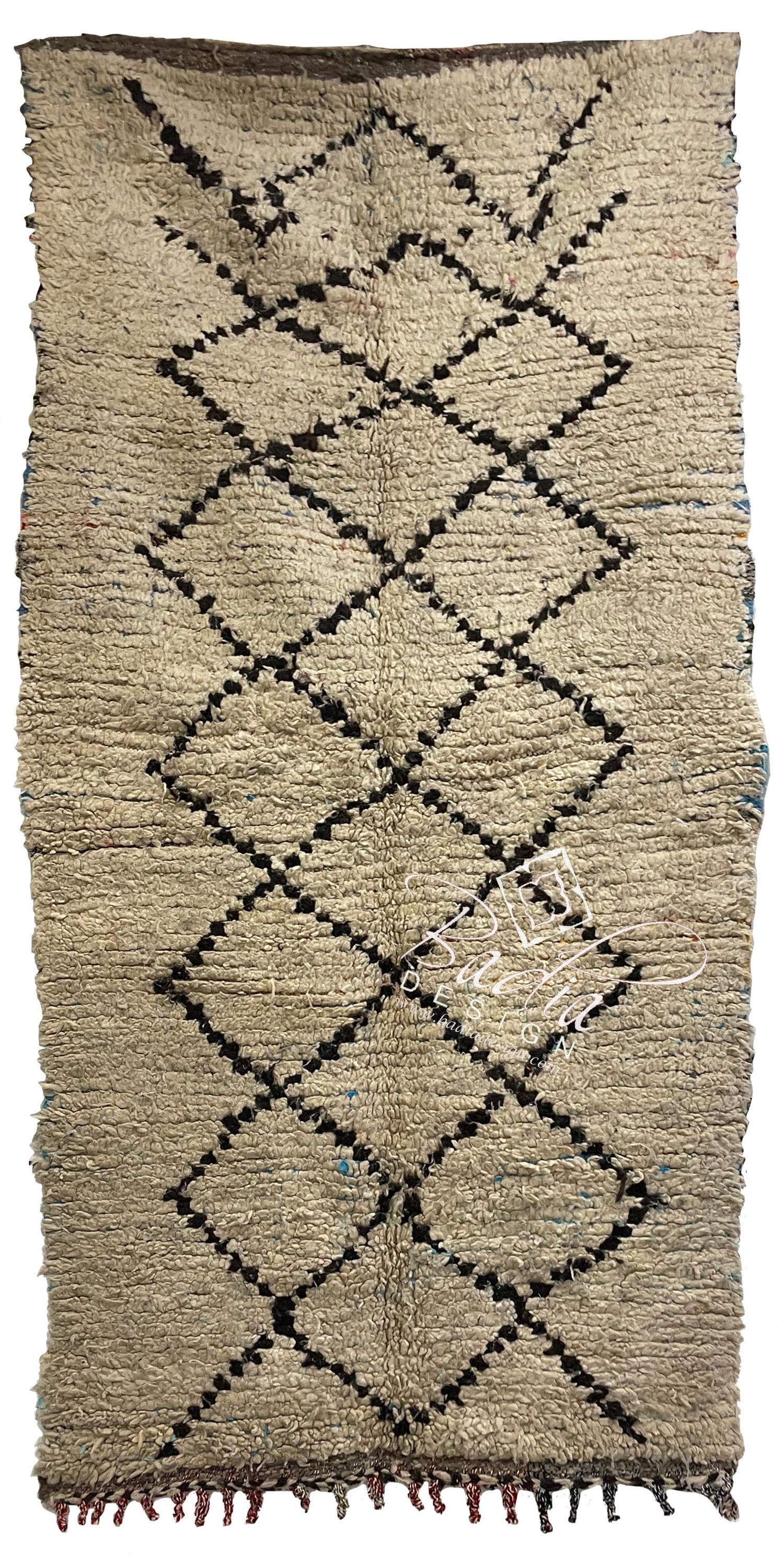 Medium Size Beige Rug with Geometric Designs