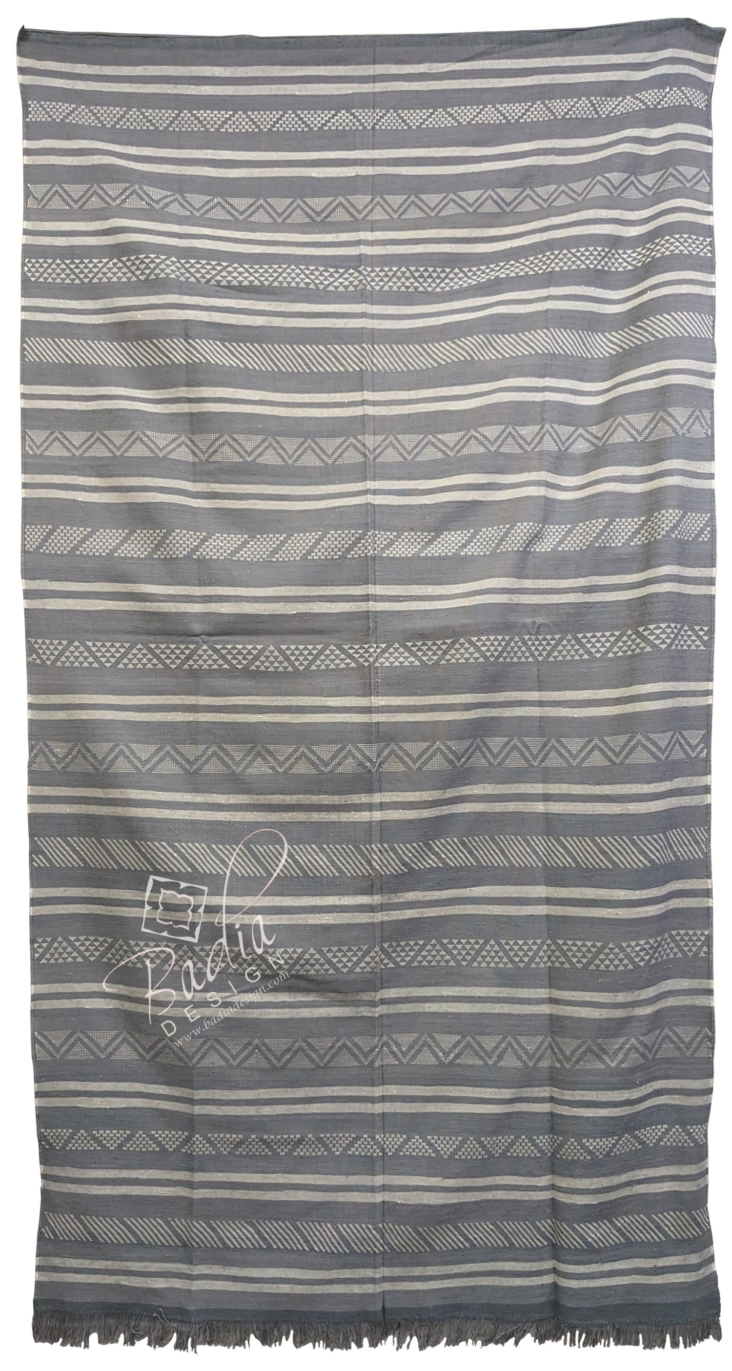 Gray Color Tribal Rug with Geometric Designs