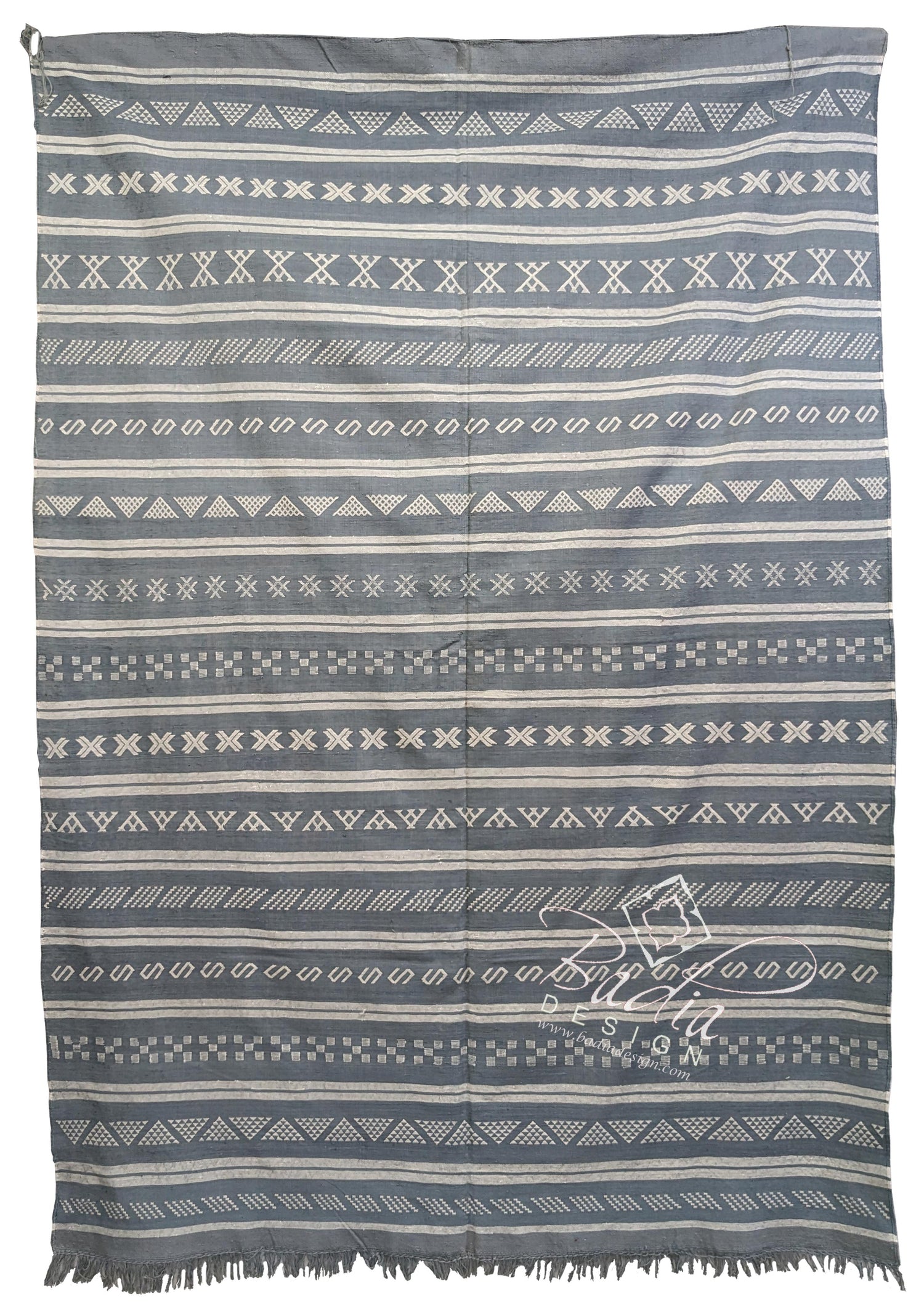 Gray Color Tribal Rug with Geometric Designs
