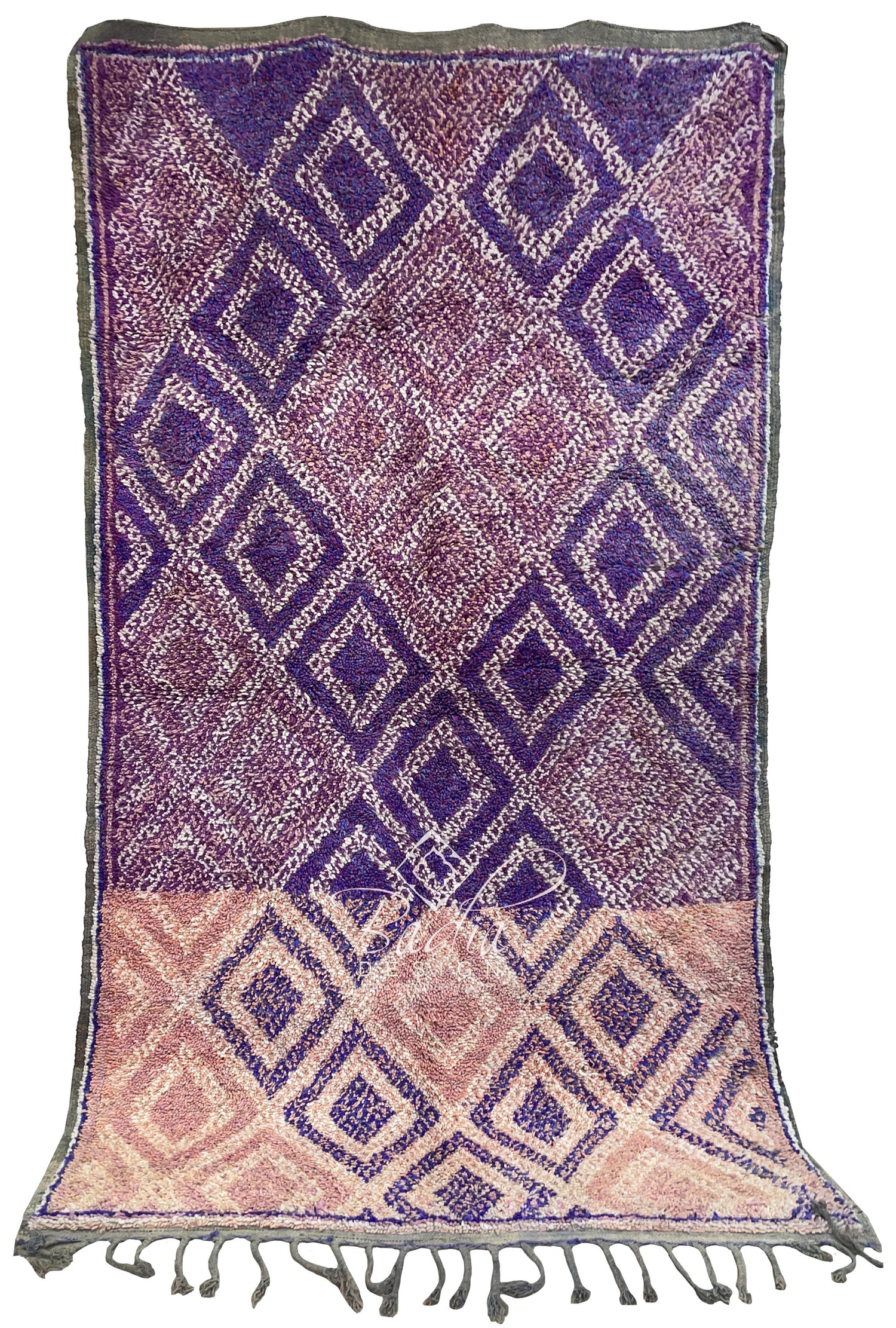 Two Tone Purple Multi-Color Moroccan Berber Rug