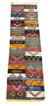 Multi-Color Moroccan Runner Rug with Patchwork Tribal Designs