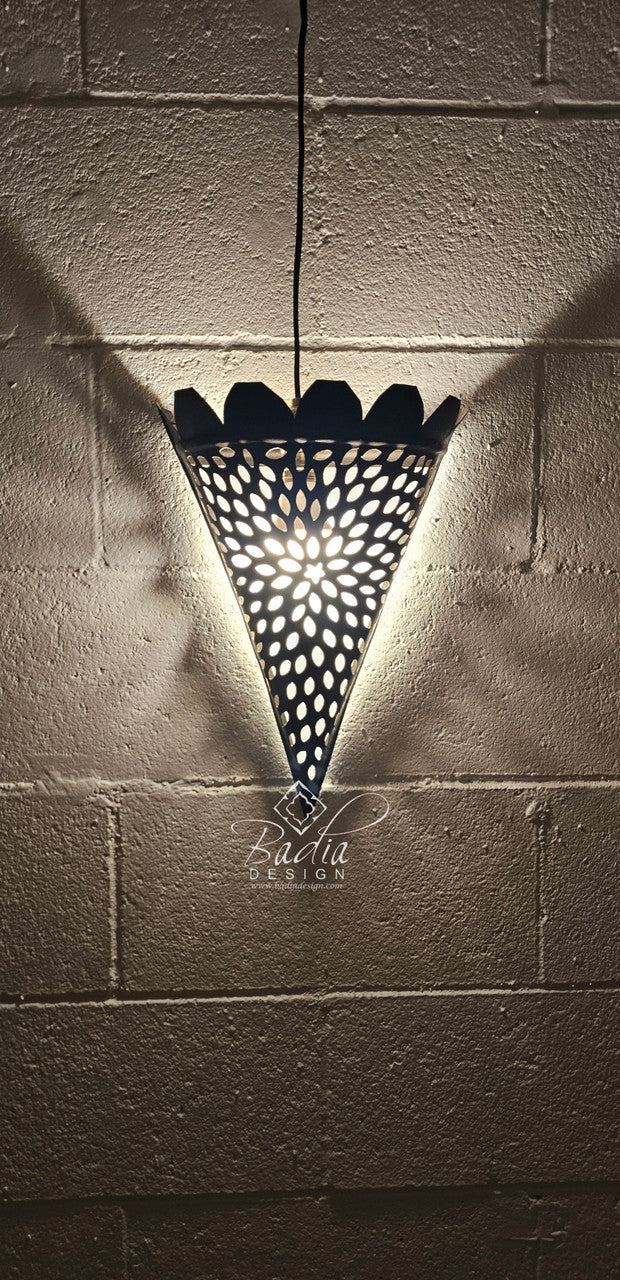 Hand Designed Rustic Iron Wall Sconce with Geometric Pattern
