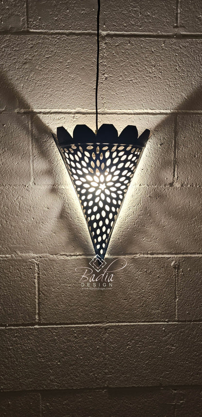 Hand Designed Rustic Iron Wall Sconce with Geometric Pattern