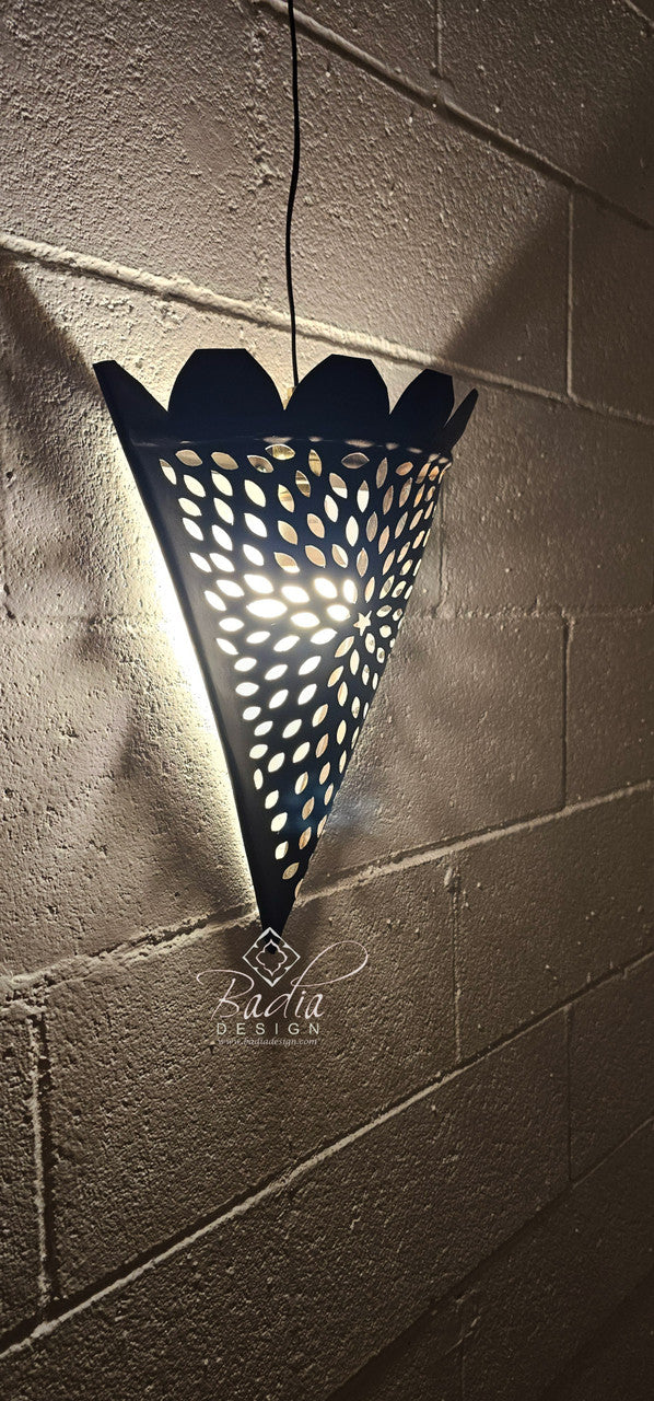 Hand Designed Rustic Iron Wall Sconce with Geometric Pattern