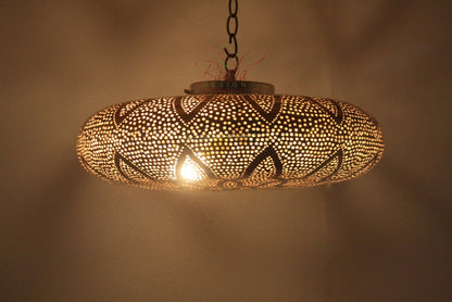 Saucer Shaped Silver Light Fixture
