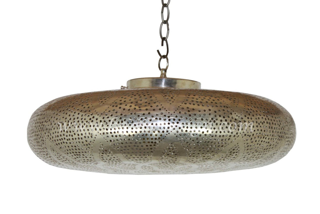Saucer Shaped Silver Light Fixture