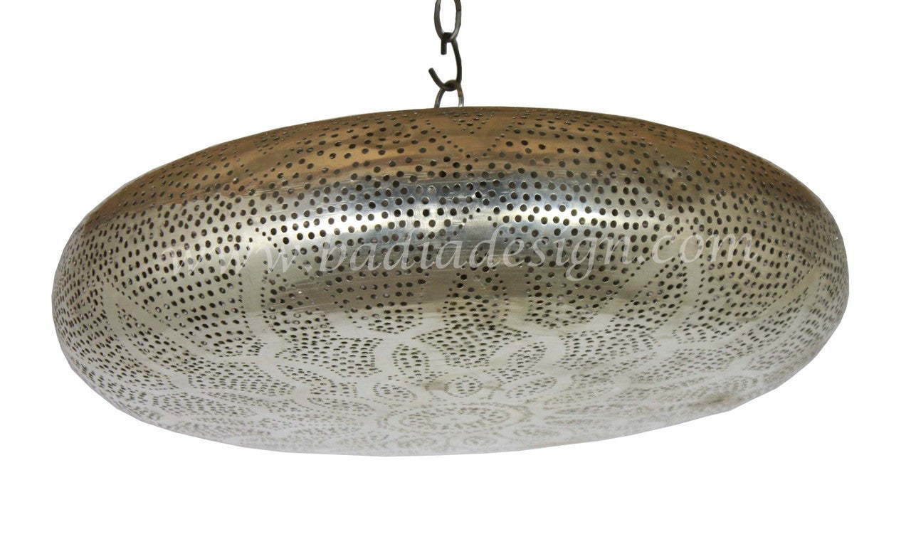 Saucer Shaped Silver Light Fixture – Badia Design Inc.