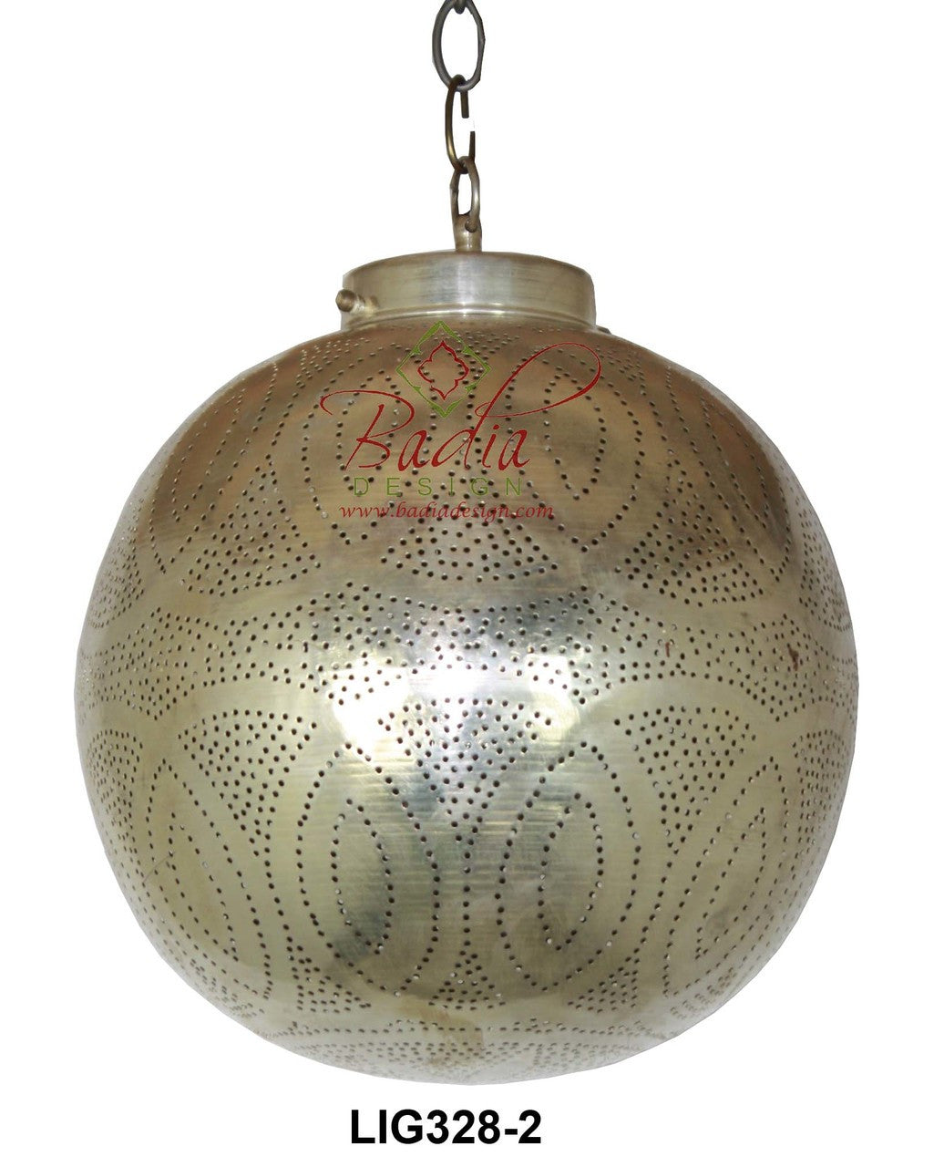 Round Intricately Designed Silver Lantern