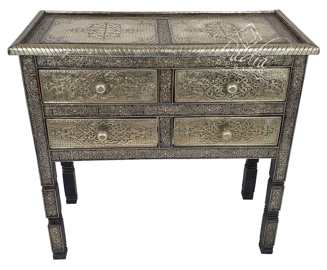 Moroccan Embossed Nickel Cabinet
