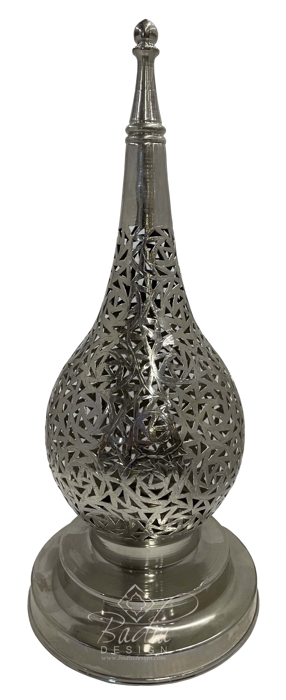 Intricately Designed Silver Tabletop Lantern