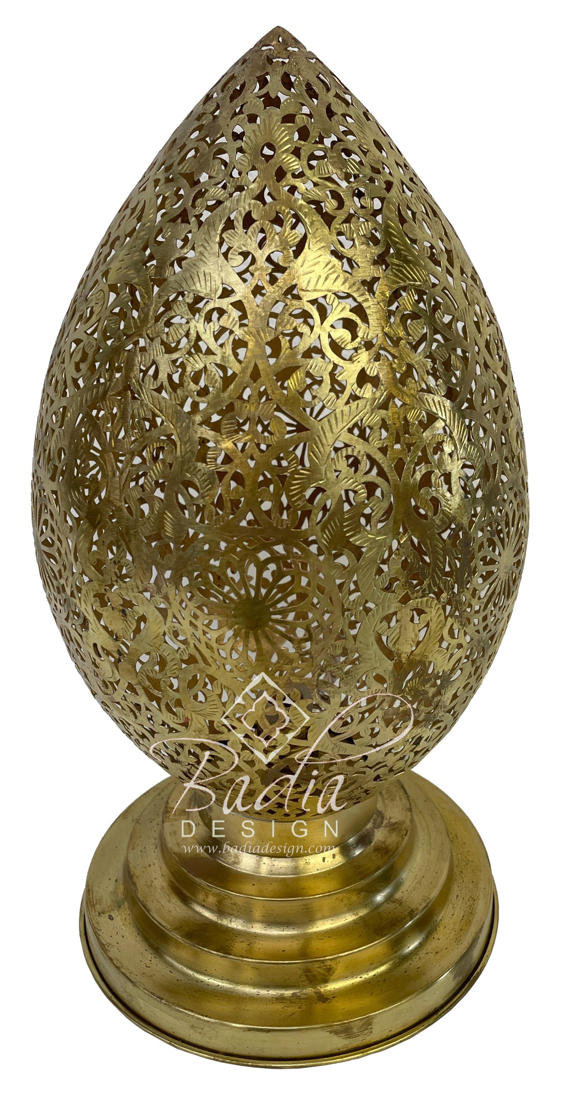 Small Egg Shaped Brass Table Lamp