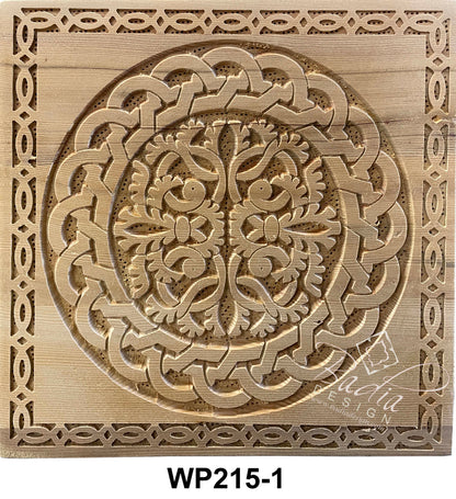 Square Hand Carved Wooden Panel