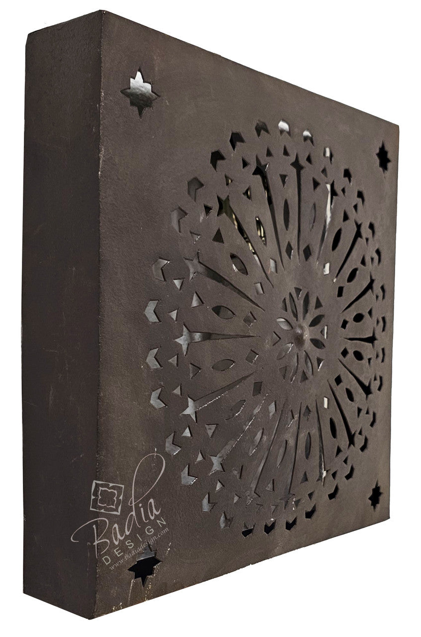 Square Rustic Iron Wall Sconce