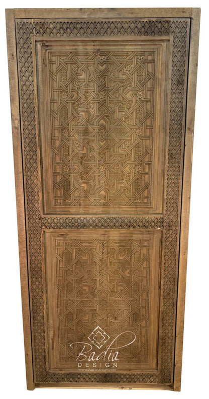 Stained Hand Carved Wooden Door