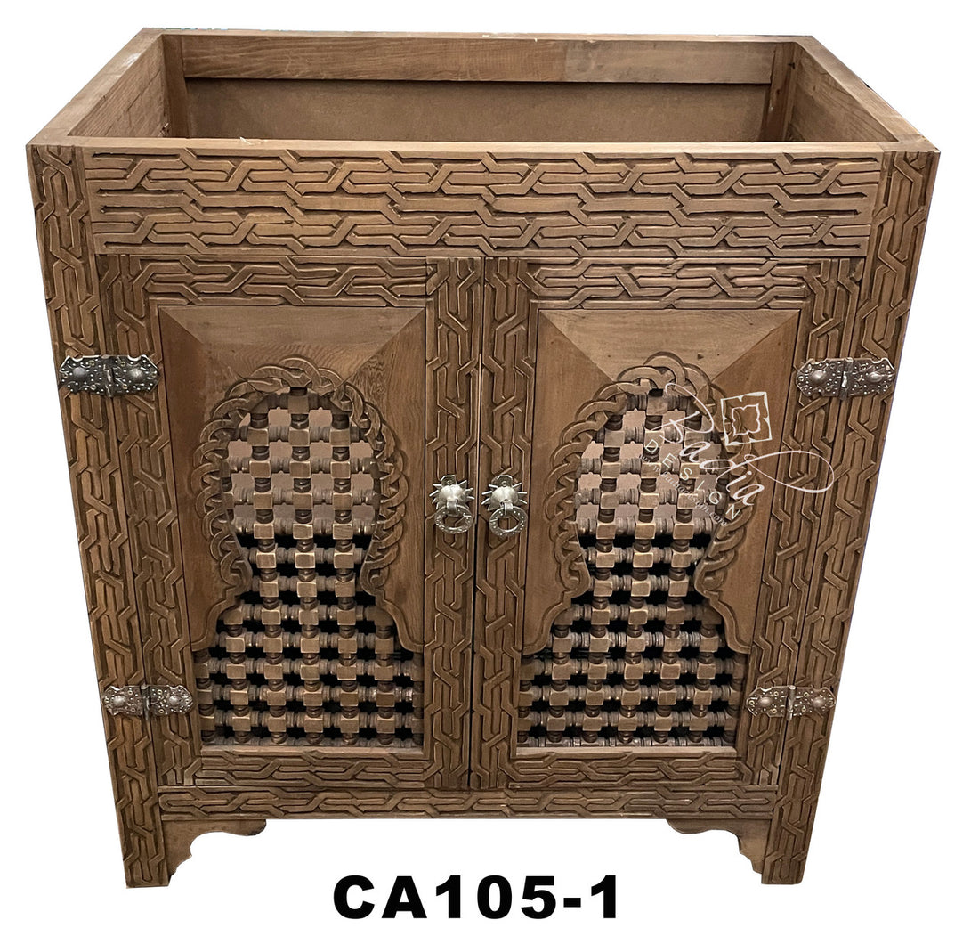 Hand Carved Cedar Wood Bathroom Vanity
