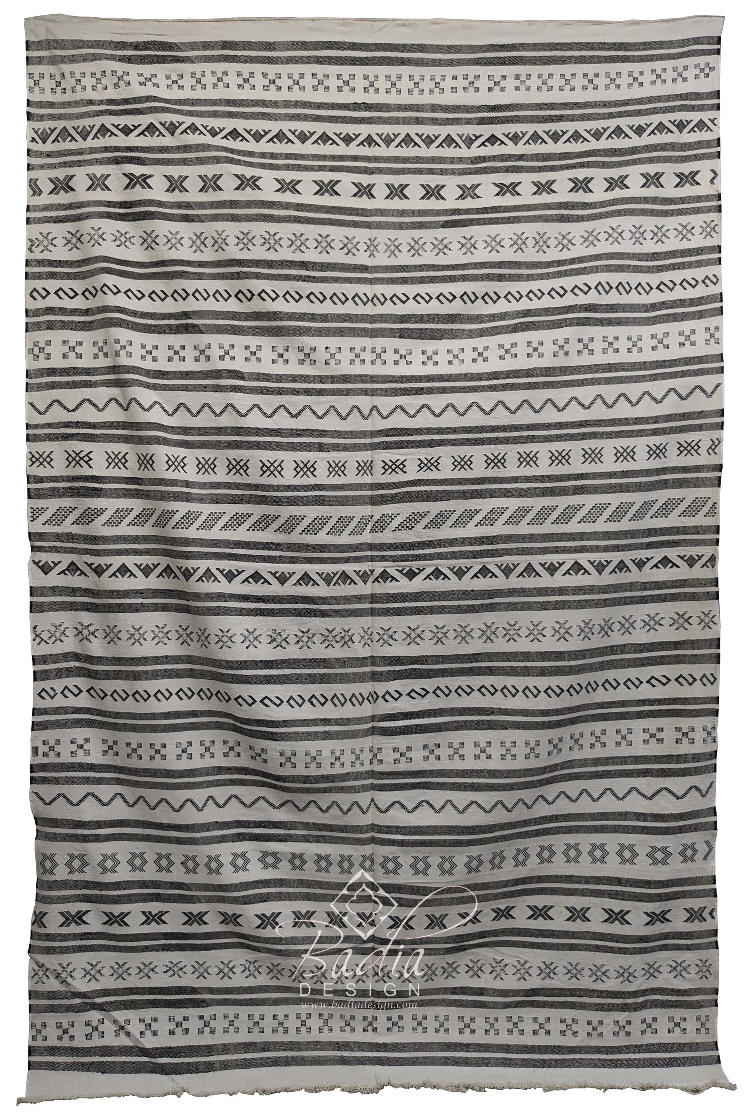 Gray Color Tribal Rug with Geometric Designs