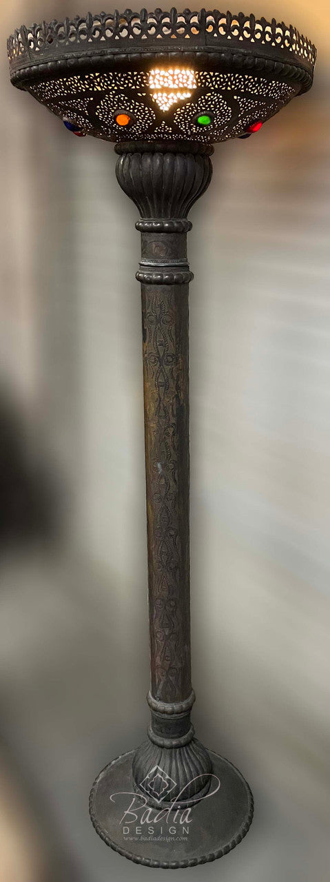 Tall Floor Lamp with Multi-Color Glass Eyelets