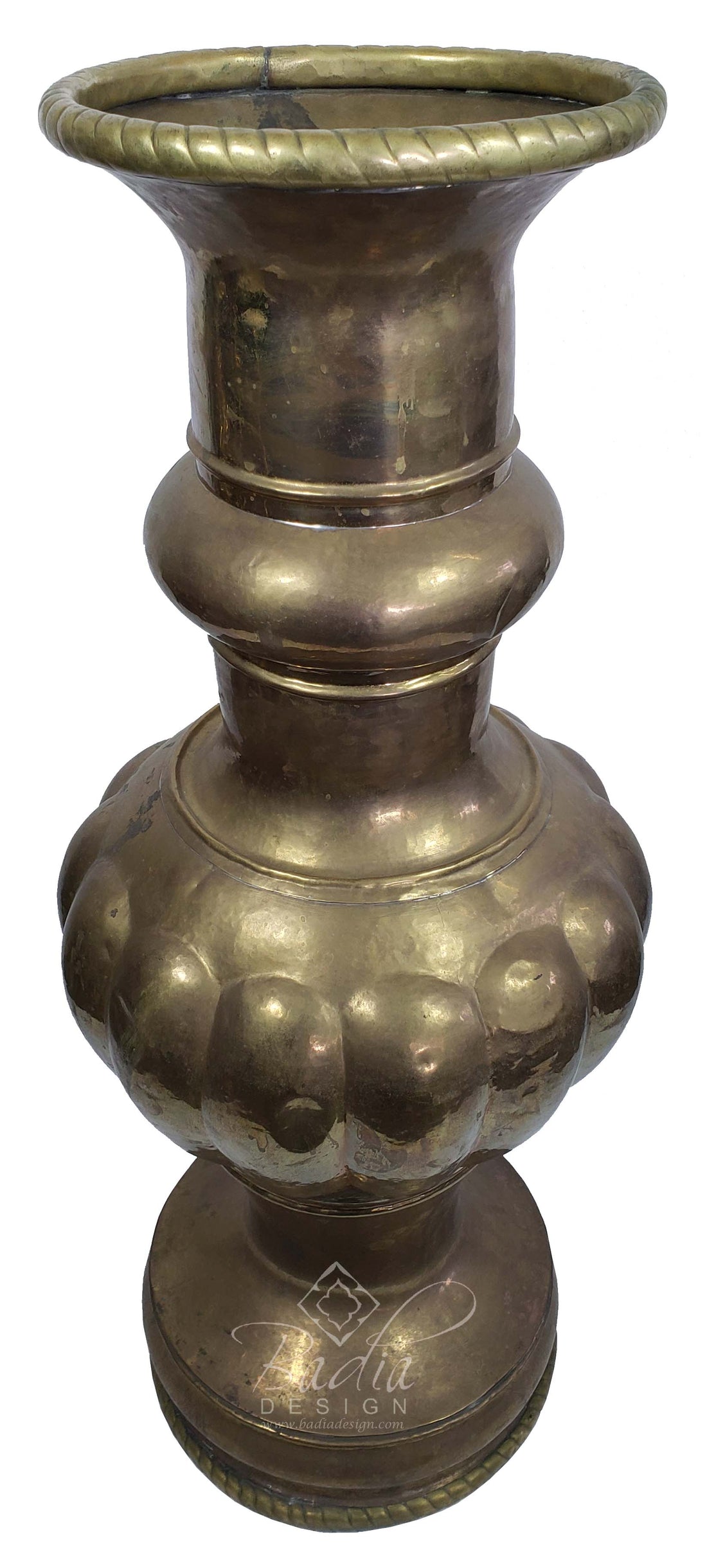 Tall Hand Forged Brass Urn