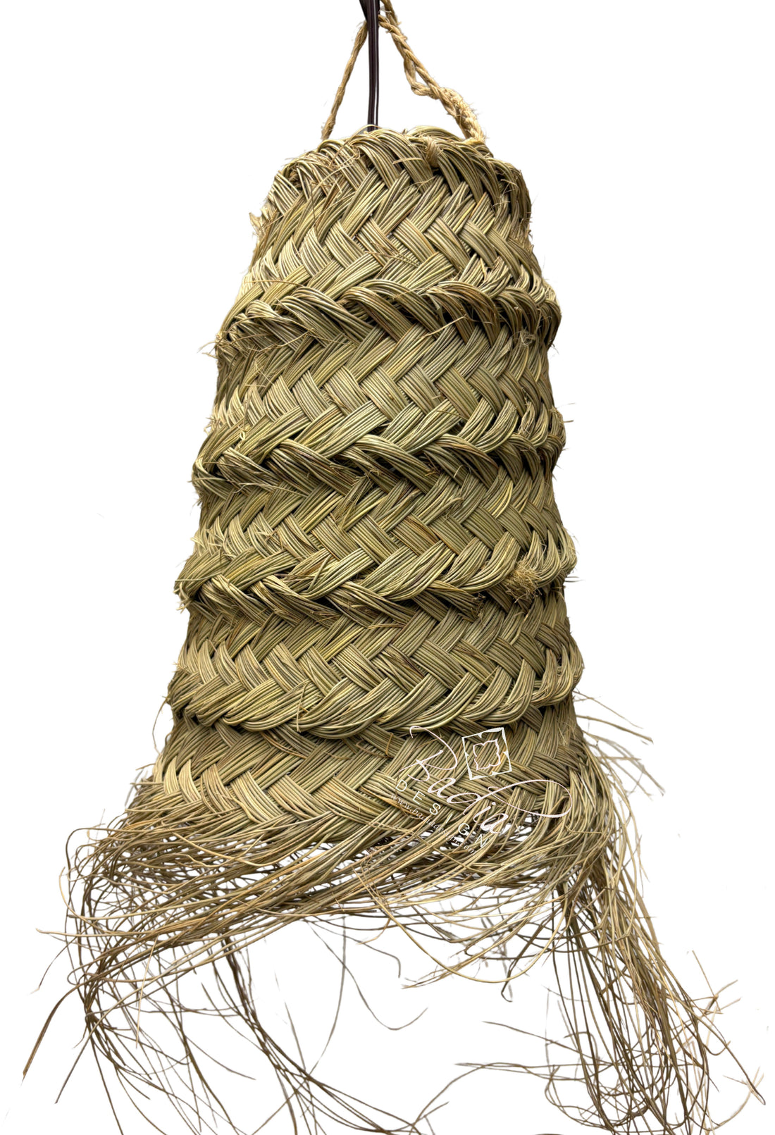 Tall Handwoven Cone shaped Raffia Lantern