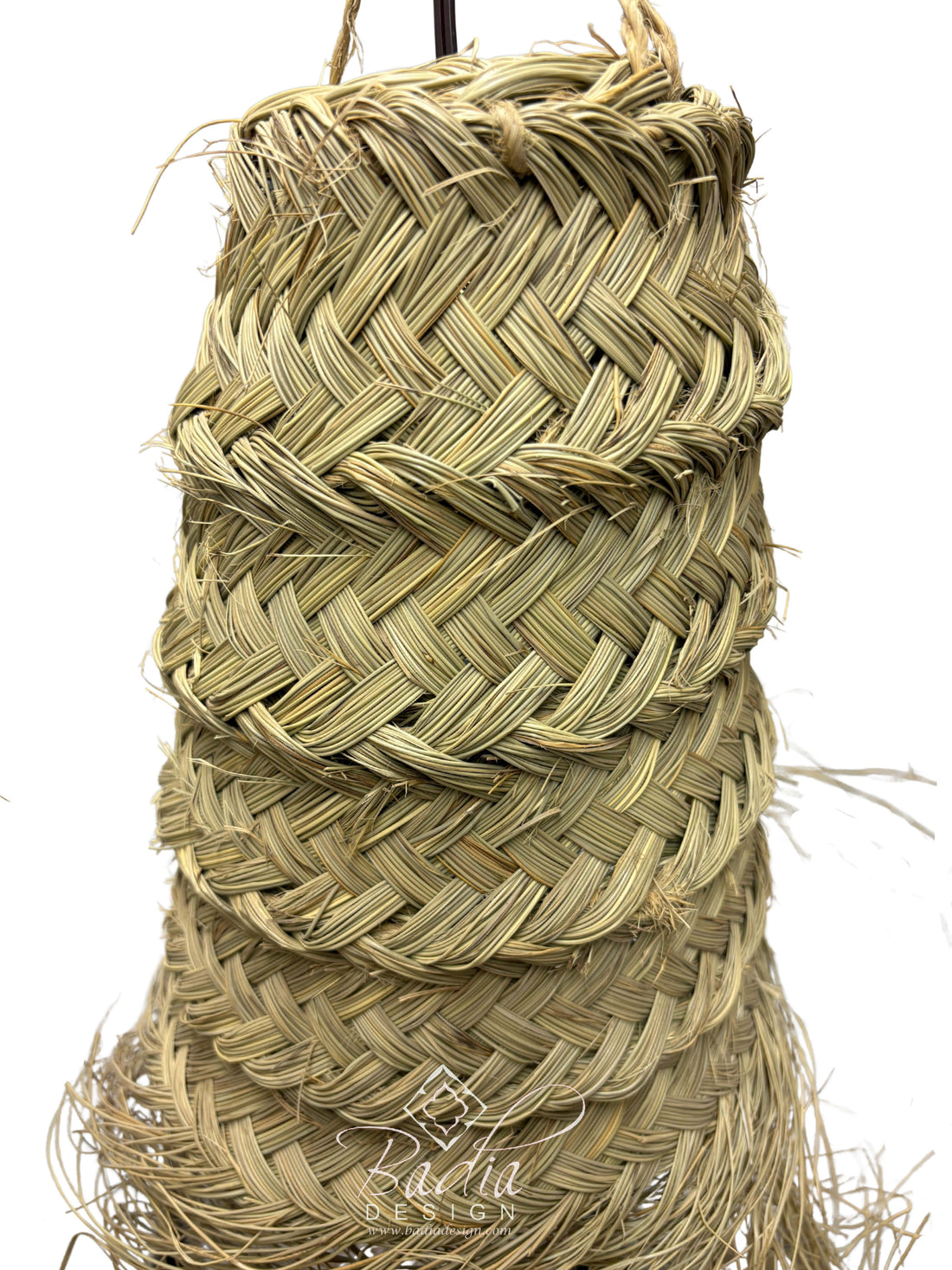Tall Handwoven Cone shaped Raffia Lantern