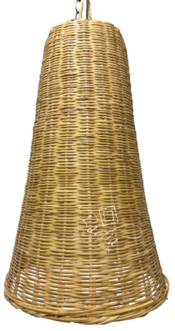 Tall Tapered Cylindrical Shaped Raffia Lantern
