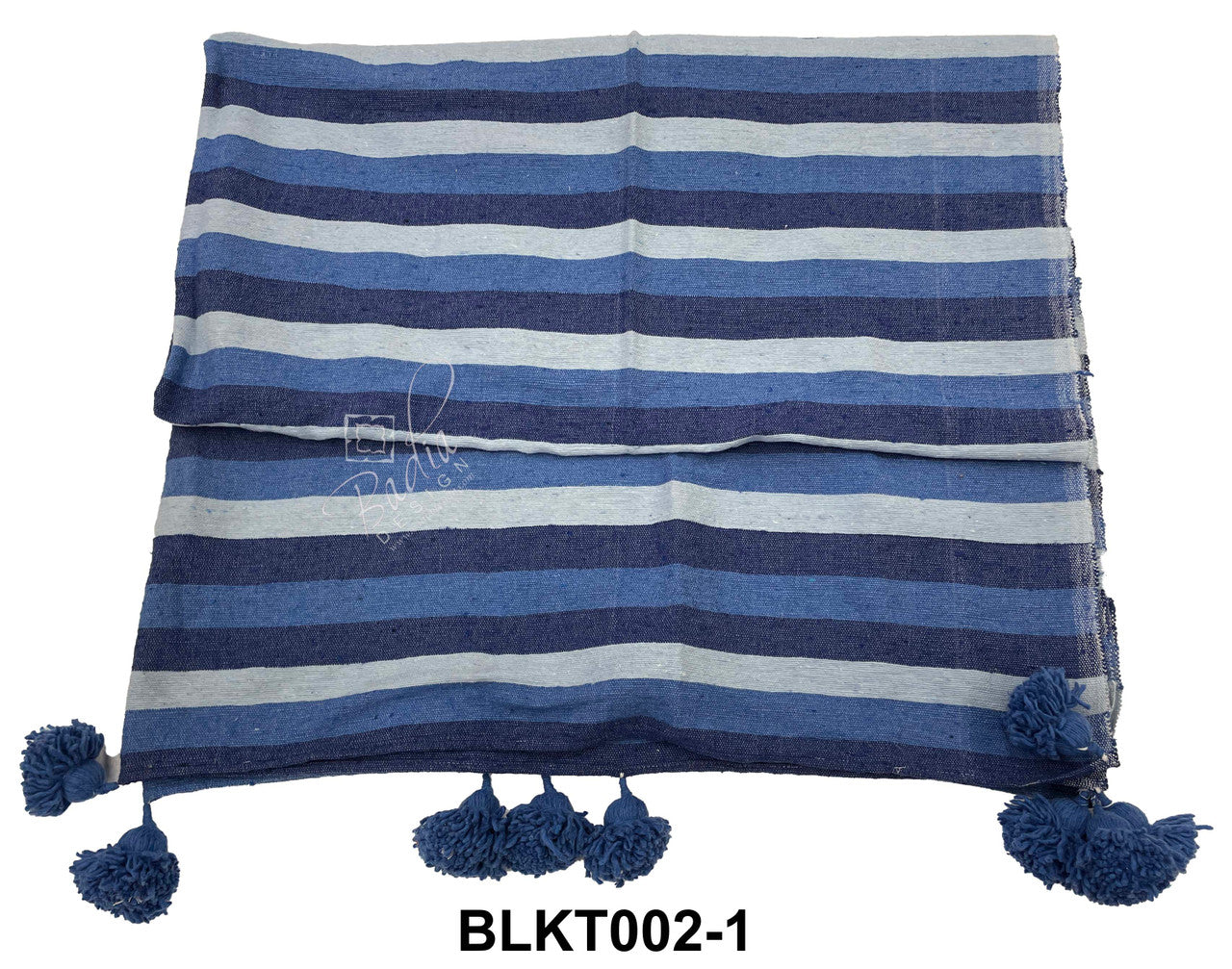 Handwoven Throw Blankets with Pom-Poms