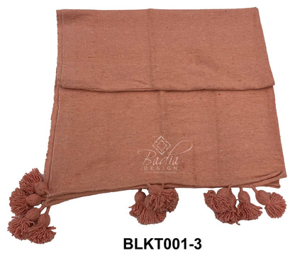 Throw Blankets with Pom-Poms