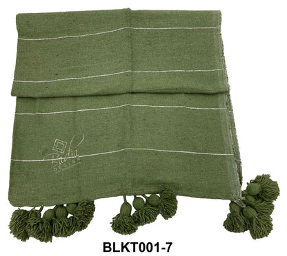 Throw Blankets with Pom-Poms