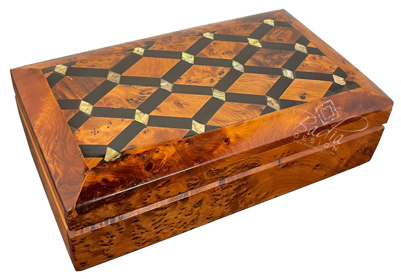 Thuya Jewelry Box with Mother of Pearl Inlay