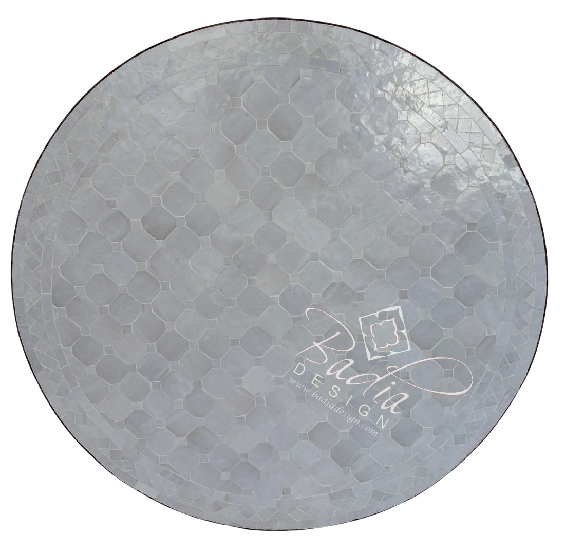 36" Off White Round Tile Table Top