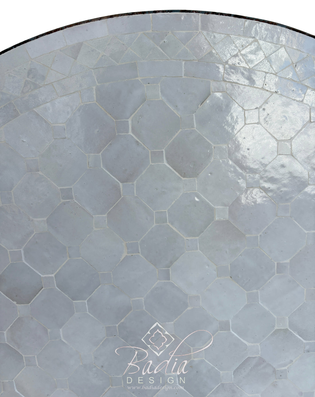 36" Off White Round Tile Table Top