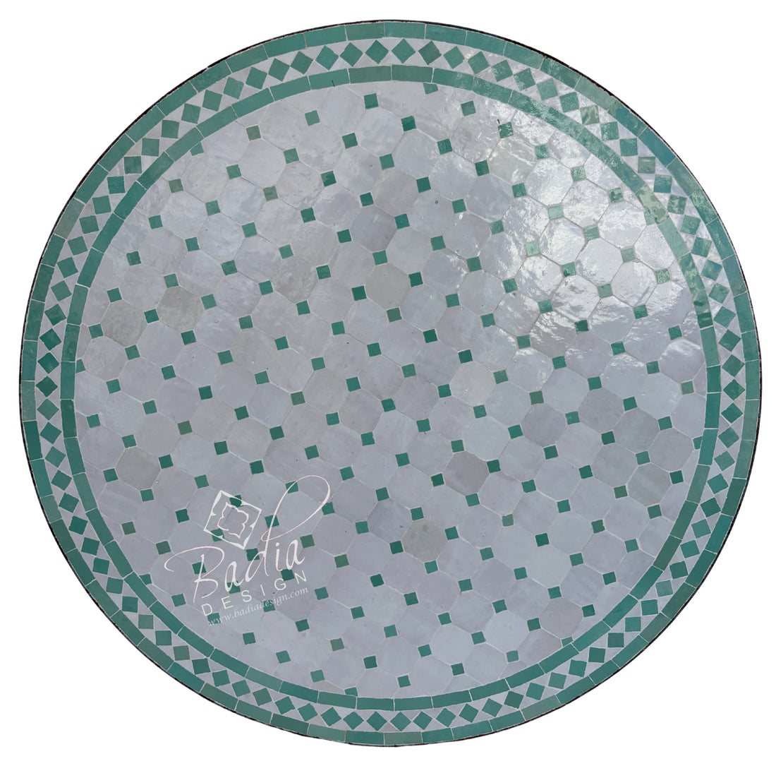 36" Light Green Round Tile Table Top