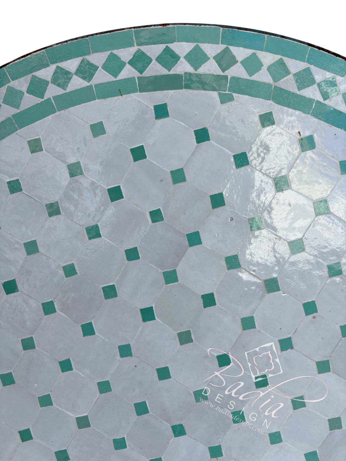 36" Light Green Round Tile Table Top