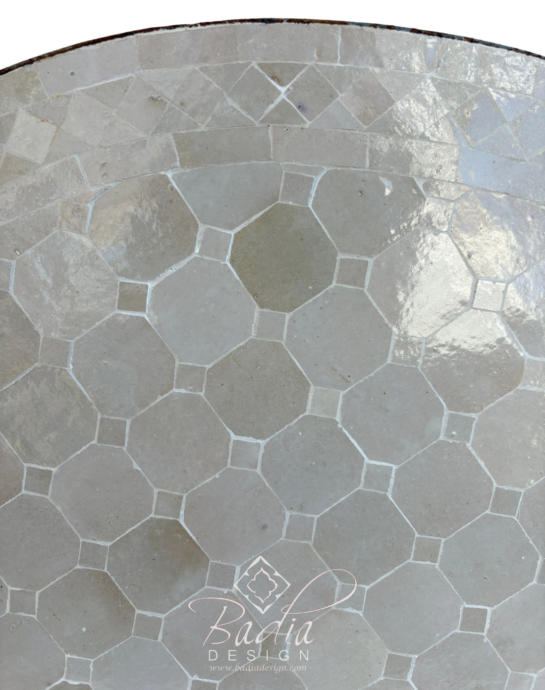 36" Beige Round Tile Table Top