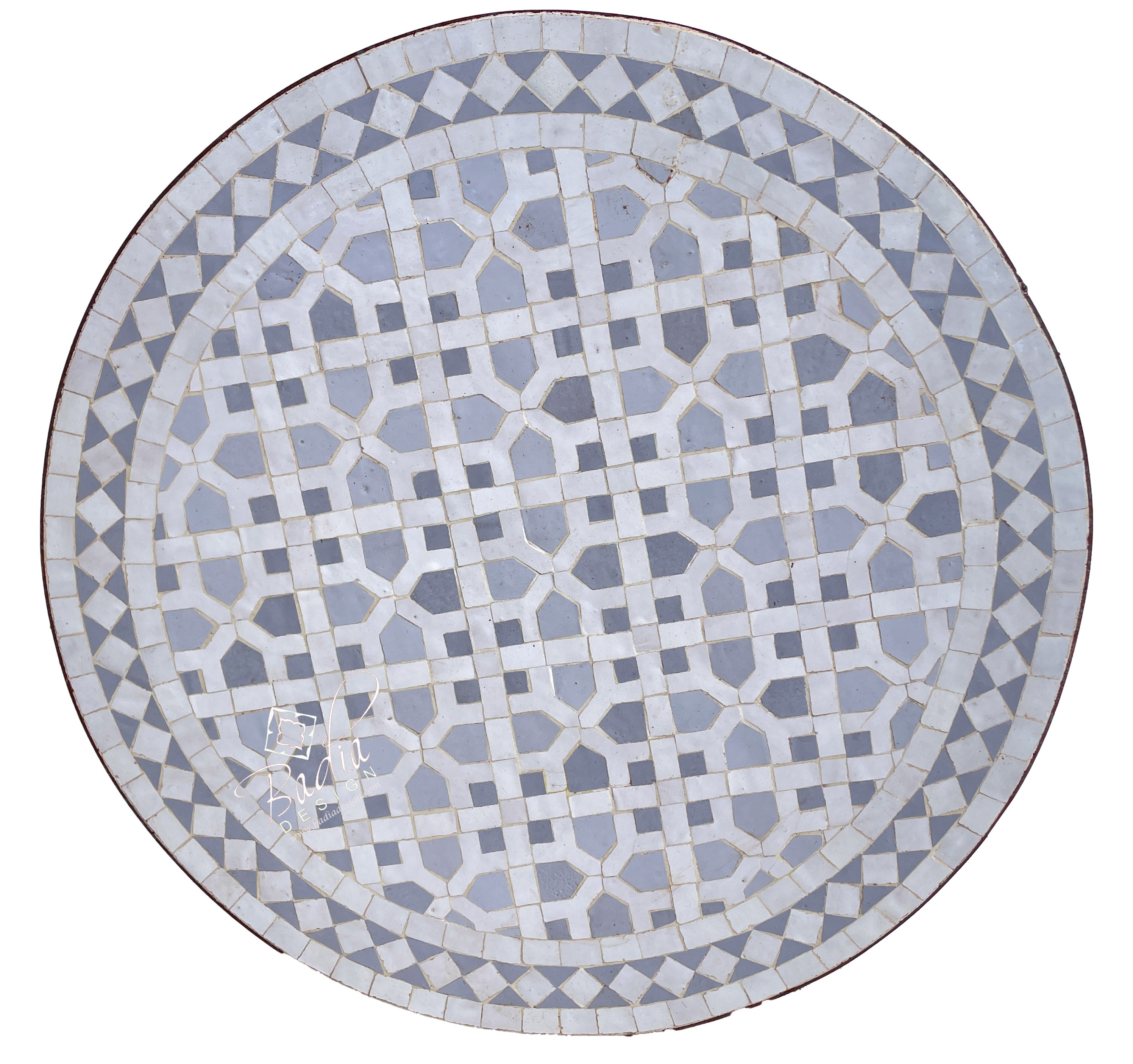 24" Multi-Color Round Tile Table Top