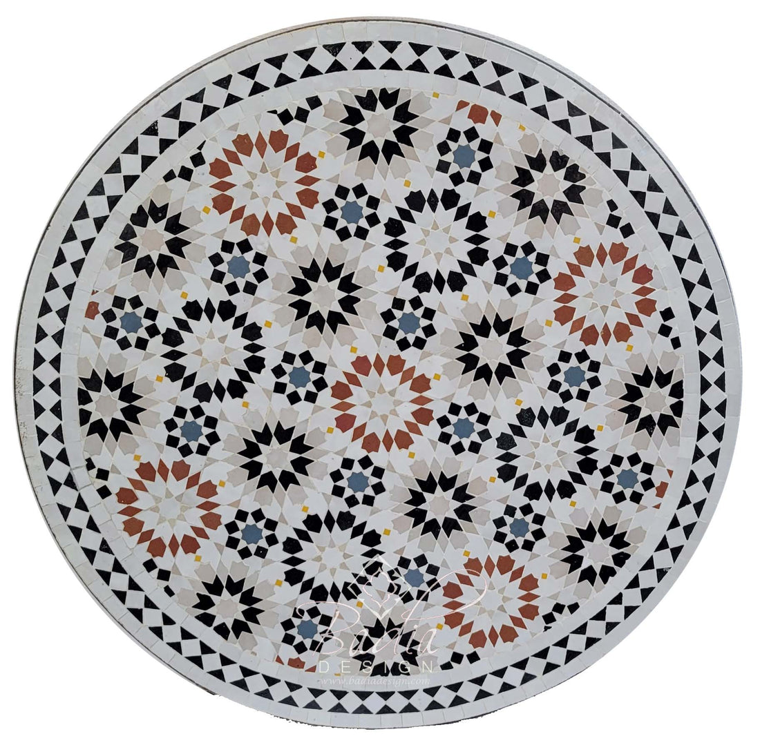 32" Multi-Color Intricately Designed Mosaic Tile Table Top