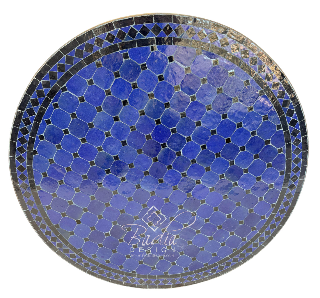 36" Dark Blue Mosaic Tile Table Top