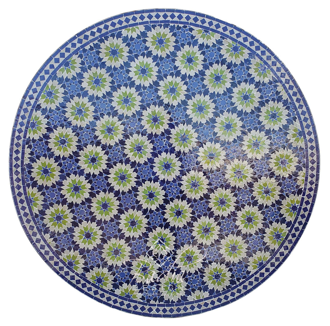 60" Intricately Designed Moroccan Mosaic Tile Table Top