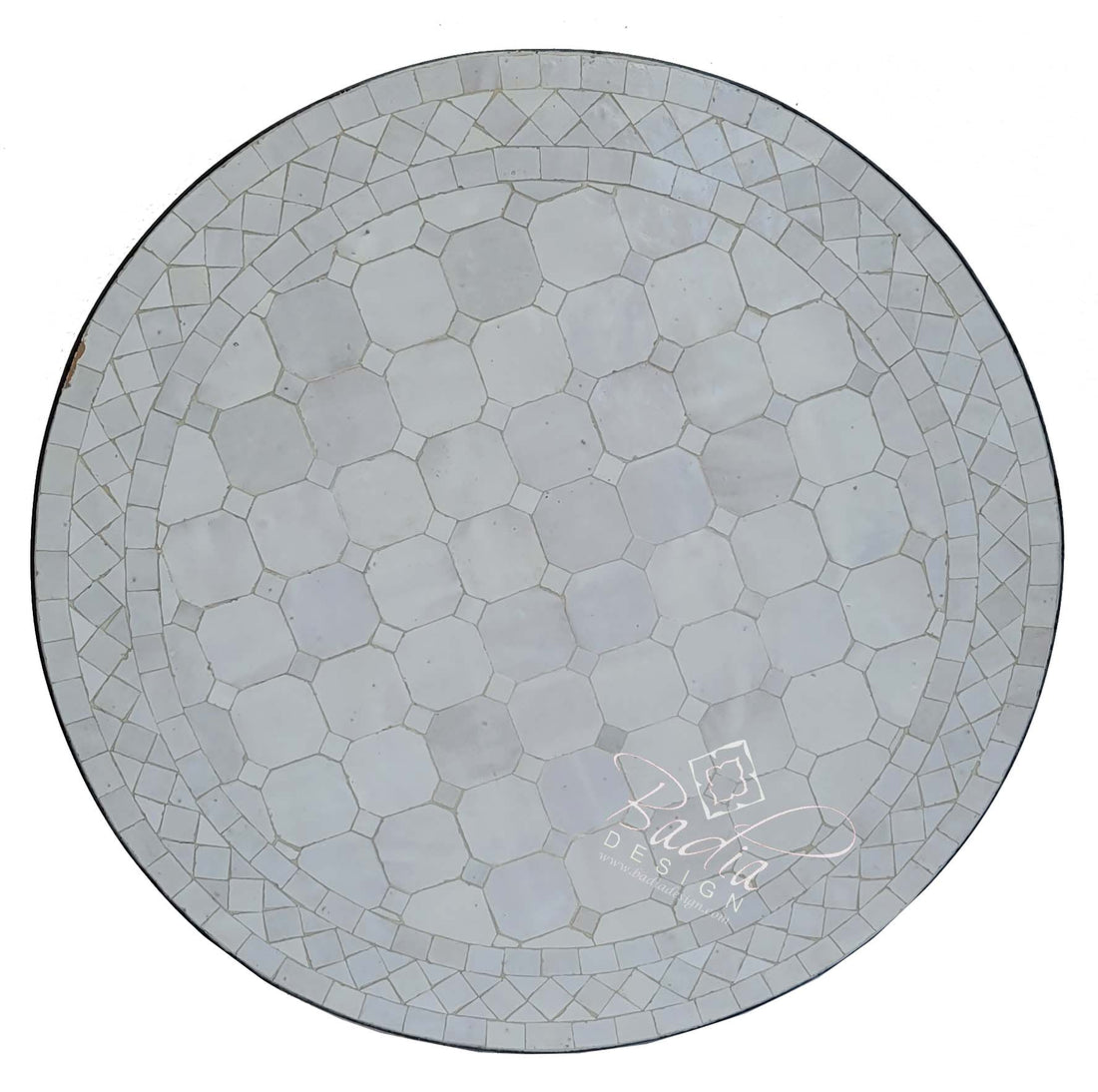 24" White Round Tile Table Top