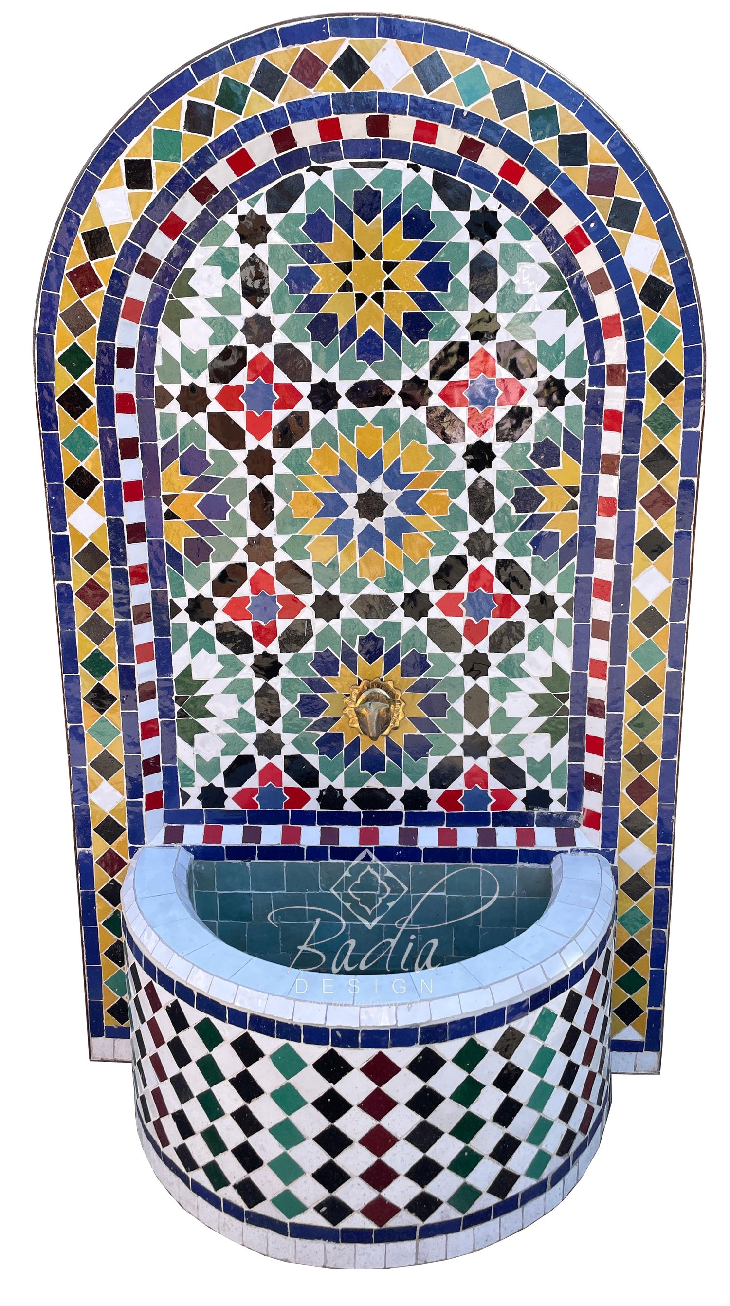 Arch Top Multi-Color Tile Water Fountain