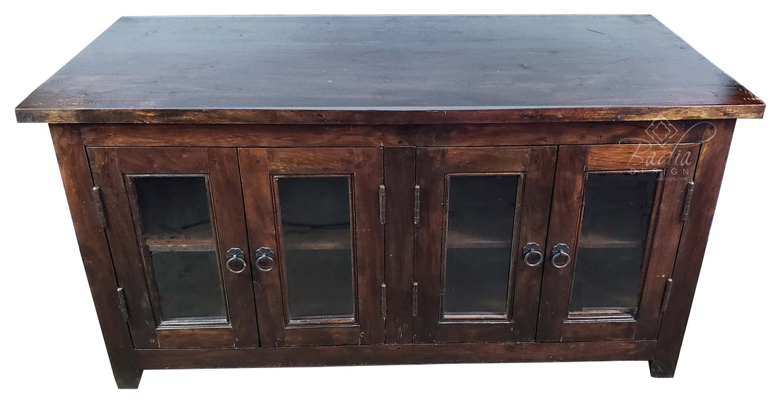 Dark Stained Vintage Wooden Cabinet