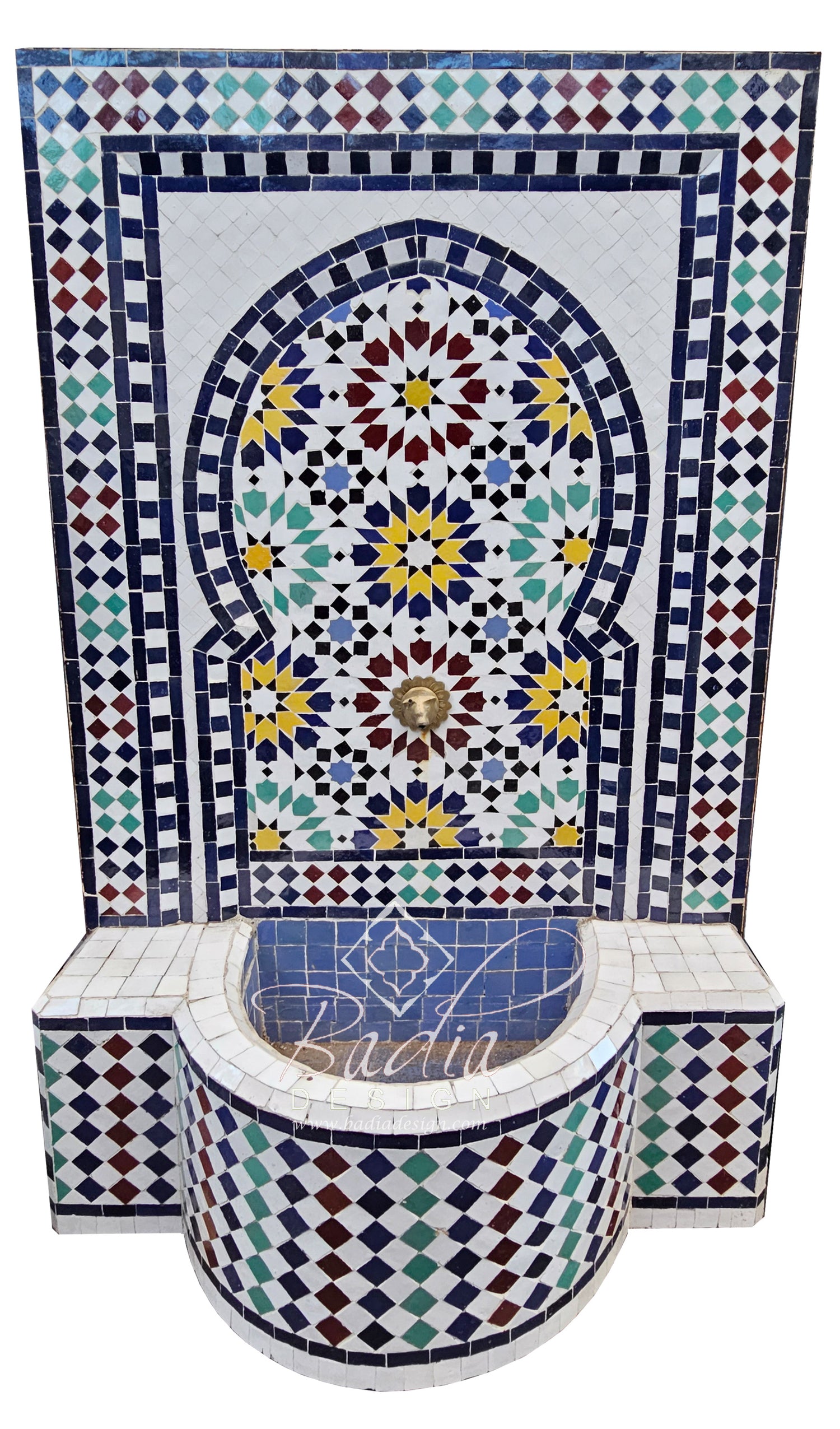Multi-Color Mosaic Tile Water Fountain