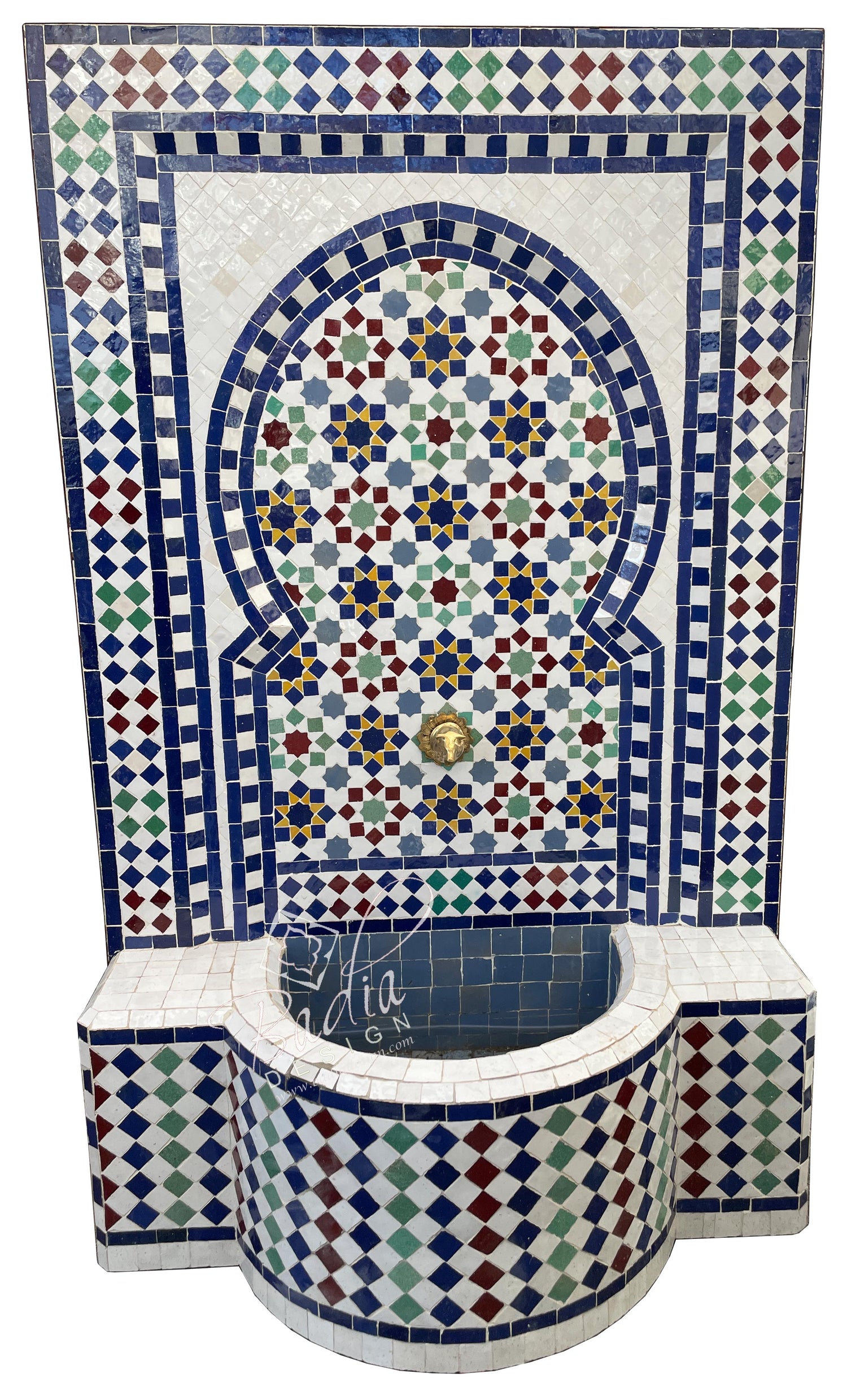 Multi Color Mosaic Tile Water Fountain