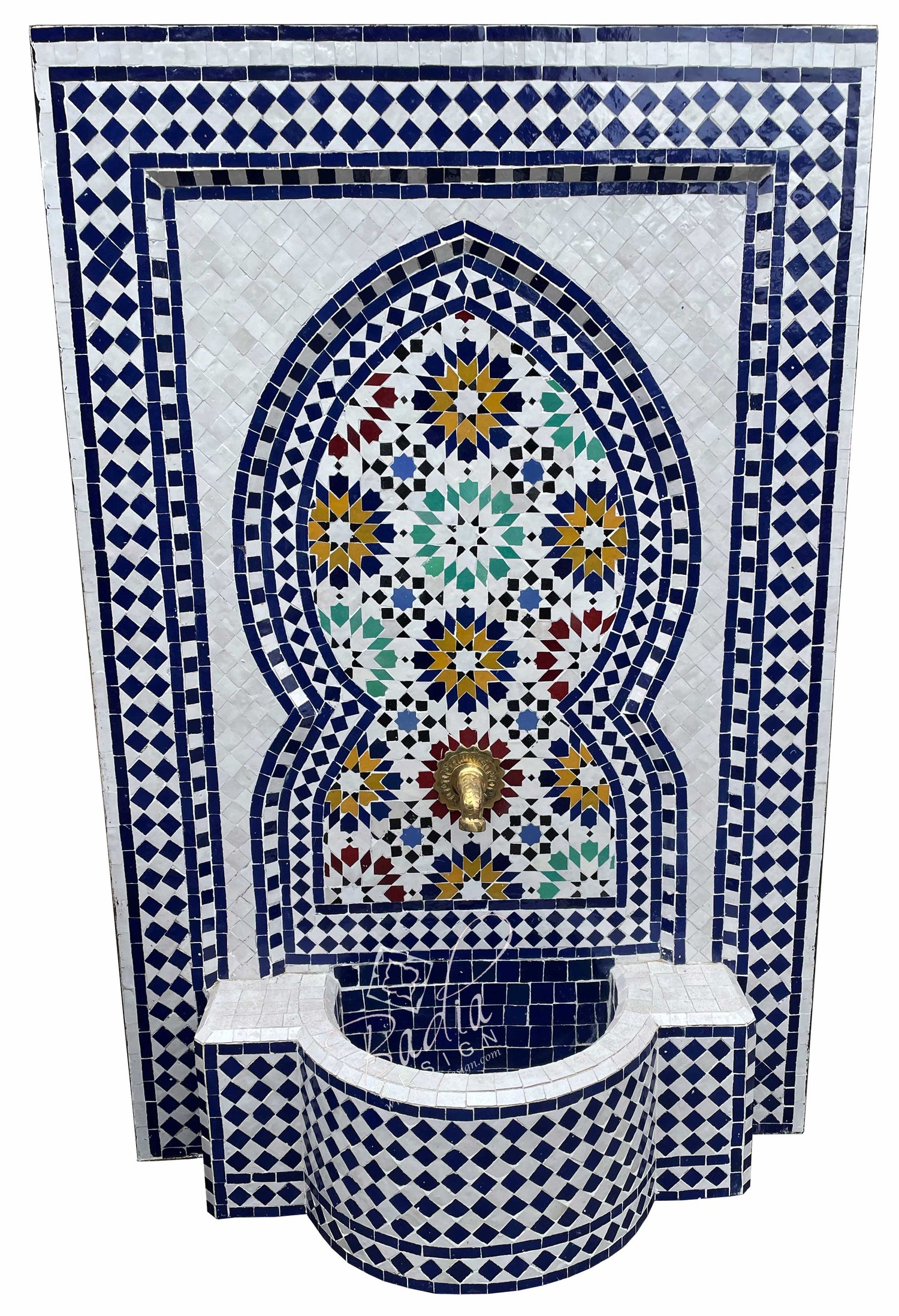 Tall Multi-Color Mosaic Water Fountain