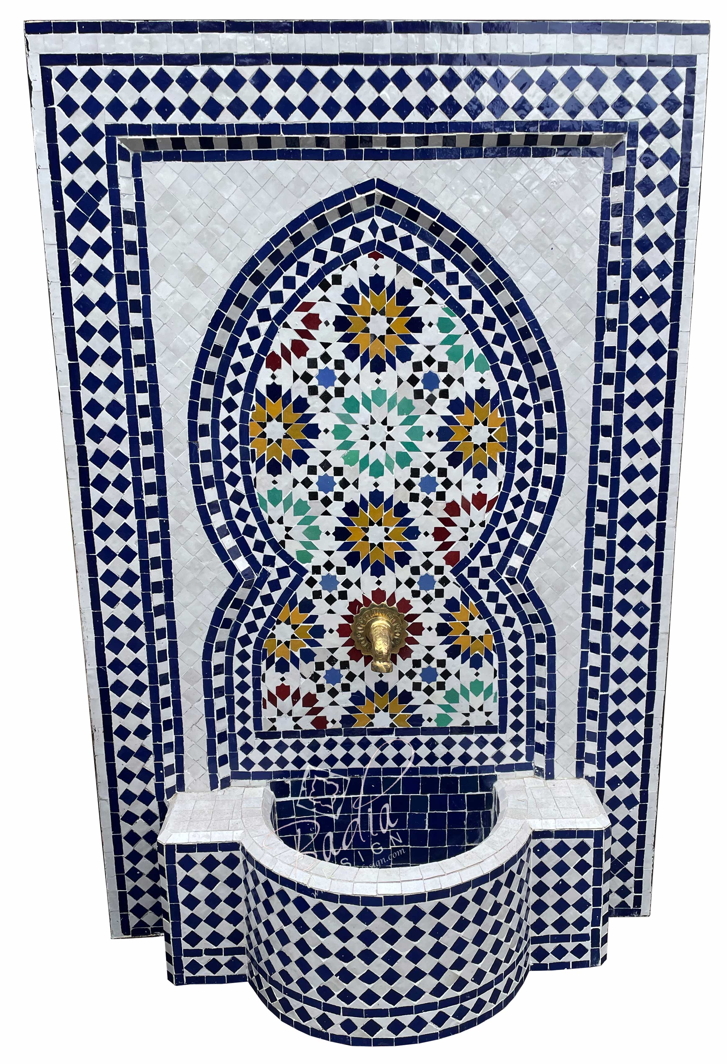 Tall Multi-Color Mosaic Water Fountain