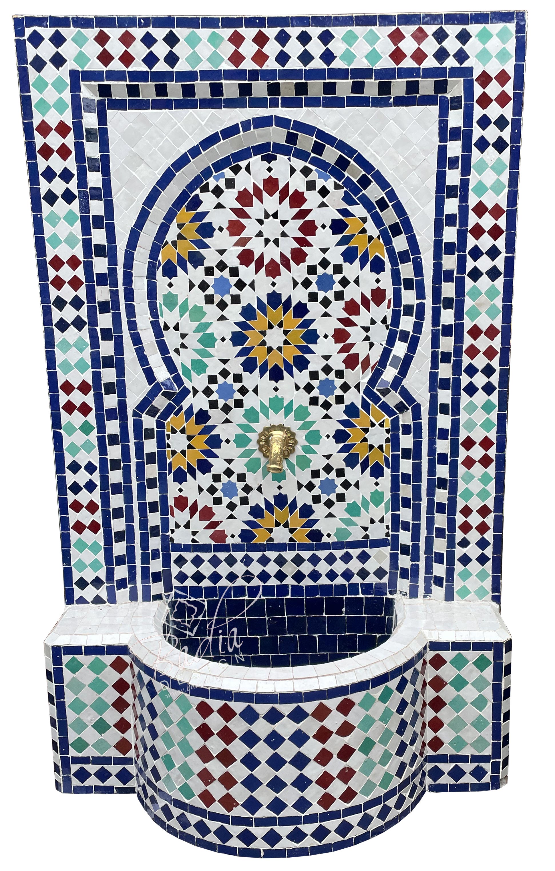 Multi-Color Mosaic Outdoor Water Fountain