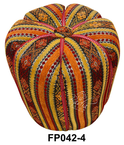 Multi-Color Moroccan Fabric Pouf