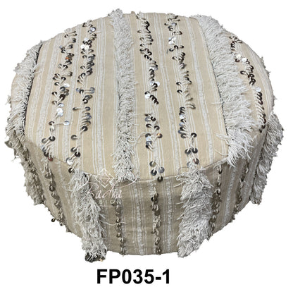 Square Wool Sequence Wedding Ottoman