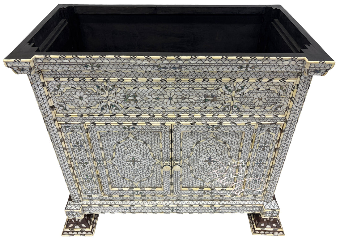 Beautiful Moroccan White Mother of Pearl Inlay Bathroom Vanity