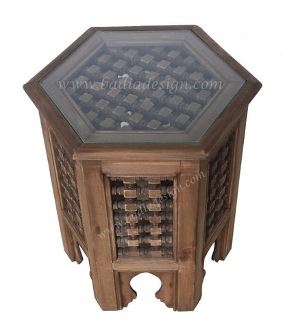 Moucharabieh Wooden Side Table